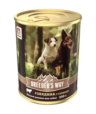 Зоогурман Breeder's Way консервы для взрослых собак с говядиной и сердцем