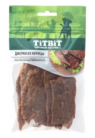 Купить titbit меню от Шефа лакомство для собак джерки мясные из курицы