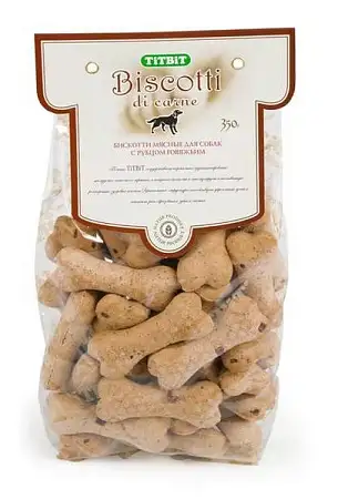 Купить titbit лакомство для собак печенье "бискотти" с рубцом говяжьим