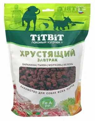 TiTBiT лакомство для собак завтрак хрустящий с бараниной