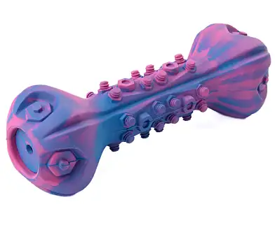 Mr.Kranch игрушка для собак Гантель дентальная с пищалкой, разноцветная