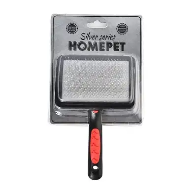 Homepet SILVER SERIES пуходерка пластиковая с каплей для собак и кошек