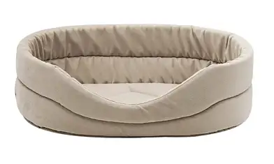 ZOOexpress лежанка овальная «CITY» для кошек и собак мебельная ткань, бежевая